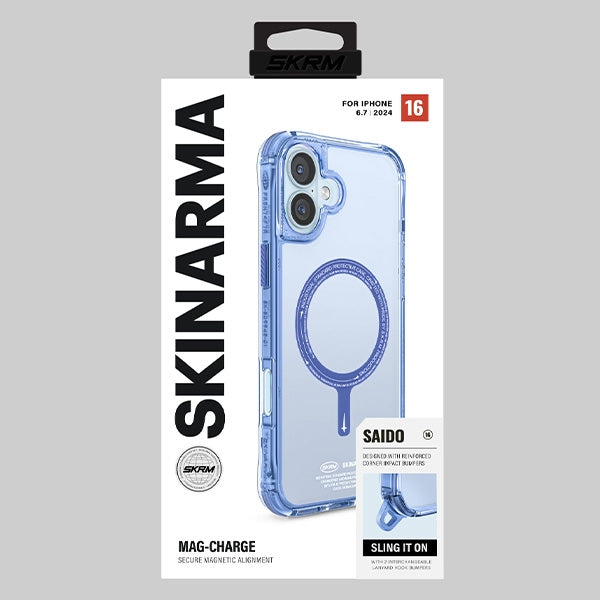 Калъф Skinarma Saido Magnetic Charging за iPhone 16 Plus 6.7", синьо