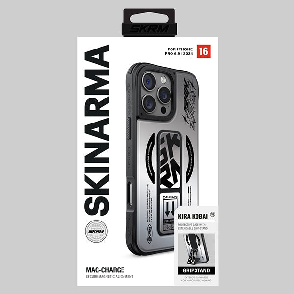 Калъф Skinarma Kira Kobai с магнитно зареждане и стойка за iPhone 16 Pro 6.3", хром