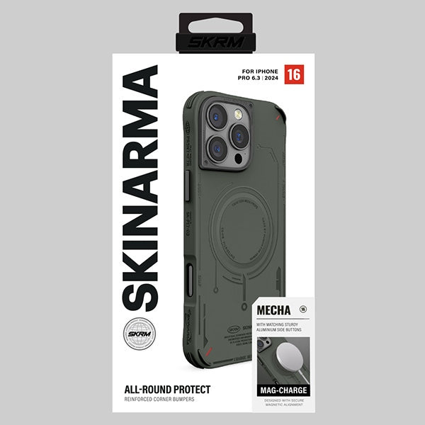 Калъф Skinarma Mecha Magnetic Charging за iPhone 16 Pro 6.3", маслинен