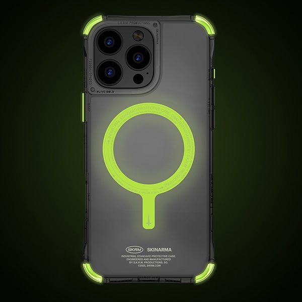 Калъф Skinarma Saido за iPhone 16 Pro 6.3" с магнитно зареждане, зелен (niteglow)