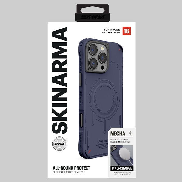 Калъф Skinarma Mecha с магнитно зареждане за iPhone 16 Pro Max 6.9", тъмносин