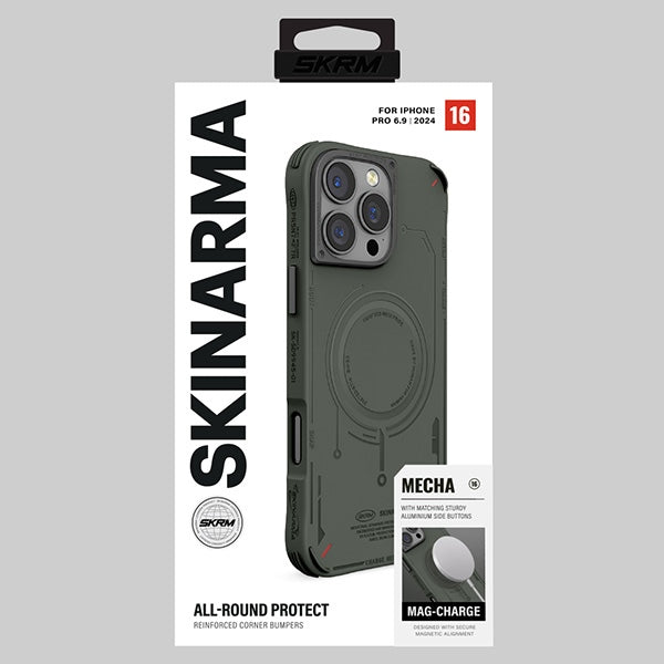 Калъф Skinarma Mecha Magnetic Charging за iPhone 16 Pro Max 6.9", маслинен