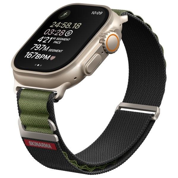 Каишка Skinarma Kobu Apple Watch Ultra 49/46/45/44mm, маслинена
