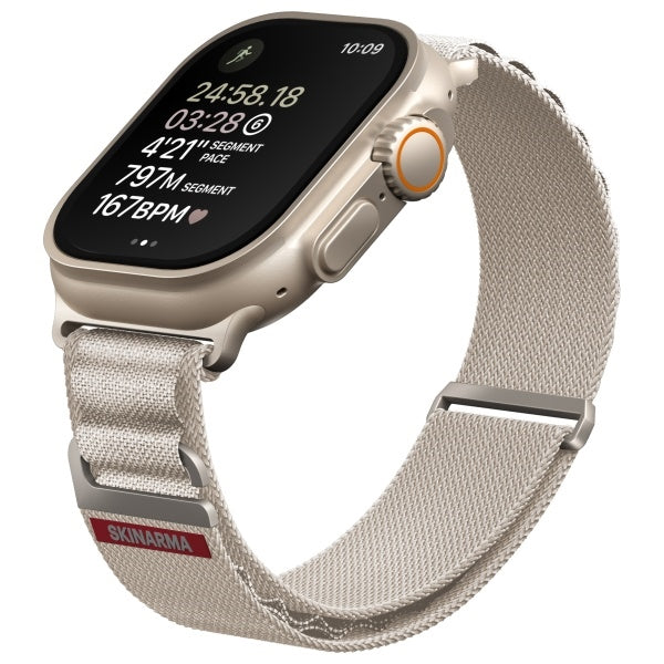 Каишка Skinarma Kobu за Apple Watch Ultra 49/46/45, слонова кост
