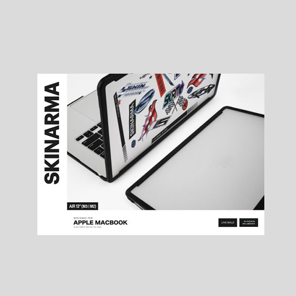 Калъф Skinarma Henko за MacBook Air 13" M2 2022 / M3 2024 / M4 2025 / M5 2026, прозрачен/матиран