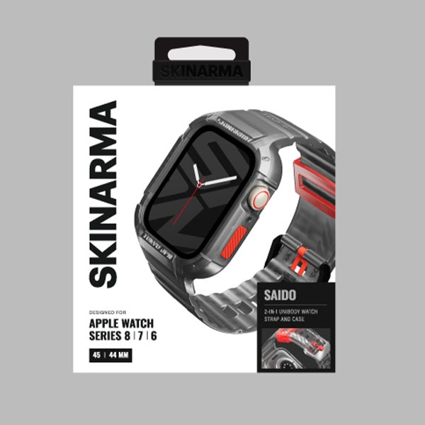 Каишка Skinarma Saido 2in1 Apple Watch 45/44mm, сива