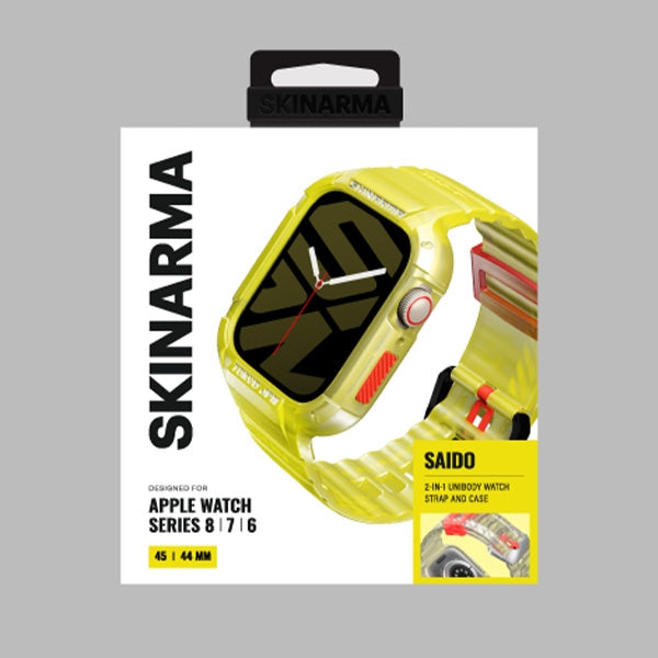Каишка Skinarma Saido 2in1 Apple за Watch 45/44mm, неонно жълта
