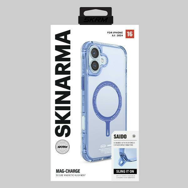 Калъф Skinarma Saido за iPhone 16 6.1" с магнитно зареждане, син