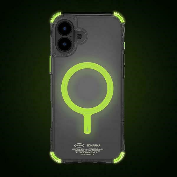 Силиконов калъф Skinarma Saido за iPhone 16 6.1" с магнитна зареждане, зелен (niteglow)