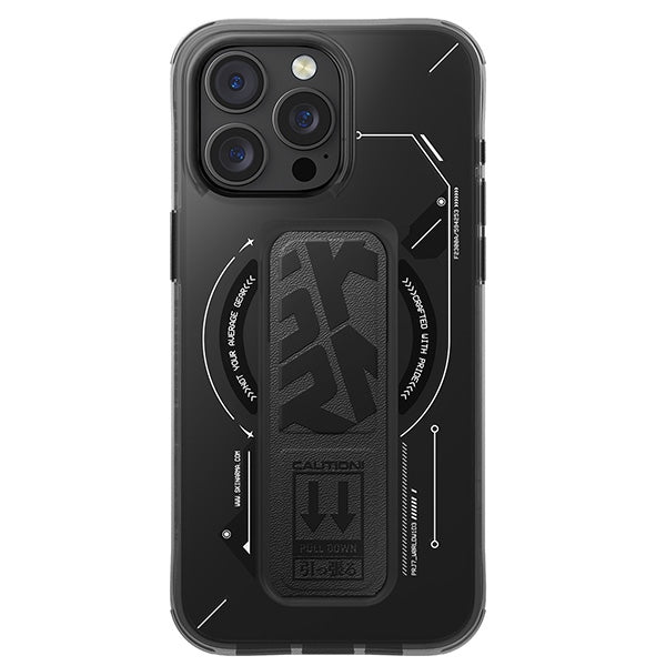 Калъф Skinarma Helio Magnetic Charging + Grip Stand за iPhone 16 Pro 6.3", черен