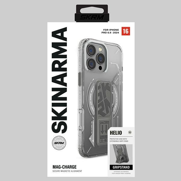 Калъф Skinarma Helio за iPhone 16 Pro Max 6.9" с магнитно зареждане и поставка, титан