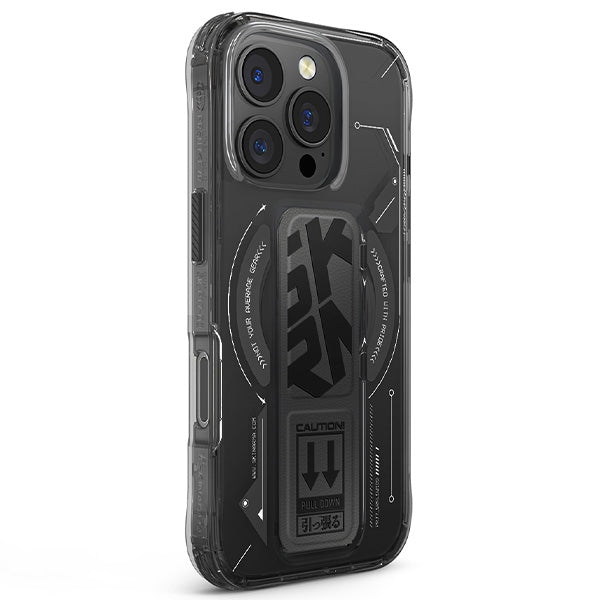 Калъф Skinarma Helio с магнитна зарядка и стойка за iPhone 16 Pro Max 6.9", черен