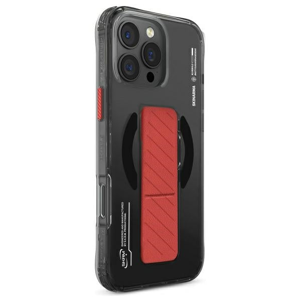 Калъф Skinarma Axon за iPhone 16 Pro 6.3" с магнитна зарядка и стойка, черен