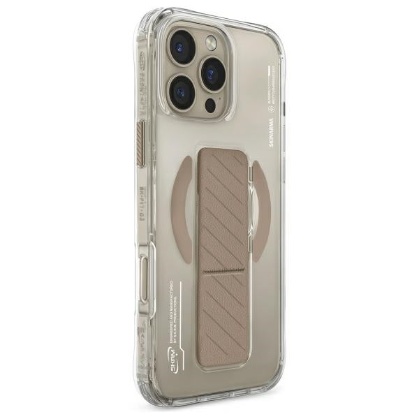 Калъф Skinarma Axon Magnetic Charging + Grip Stand за iPhone 16 Pro 6.3", шампански