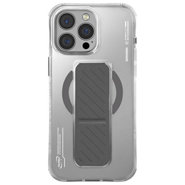 Калъф Skinarma Axon Magnetic Charging + Grip Stand за iPhone 16 Pro 6.3", титаниев