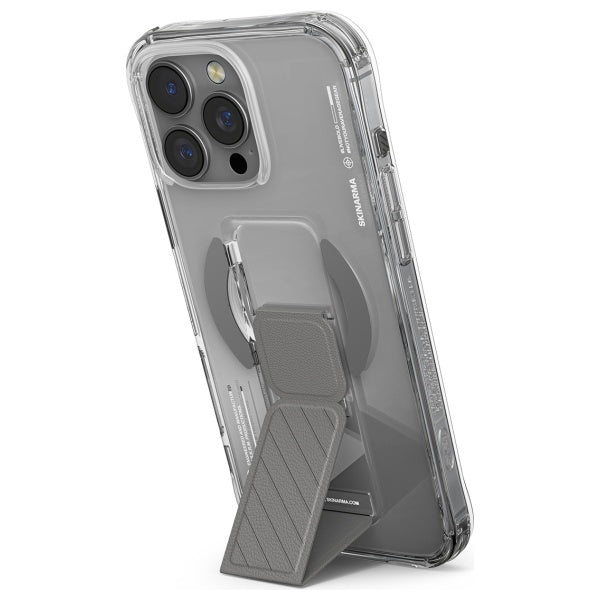 Калъф Skinarma Axon Magnetic Charging + Grip Stand за iPhone 16 Pro 6.3", титаниев