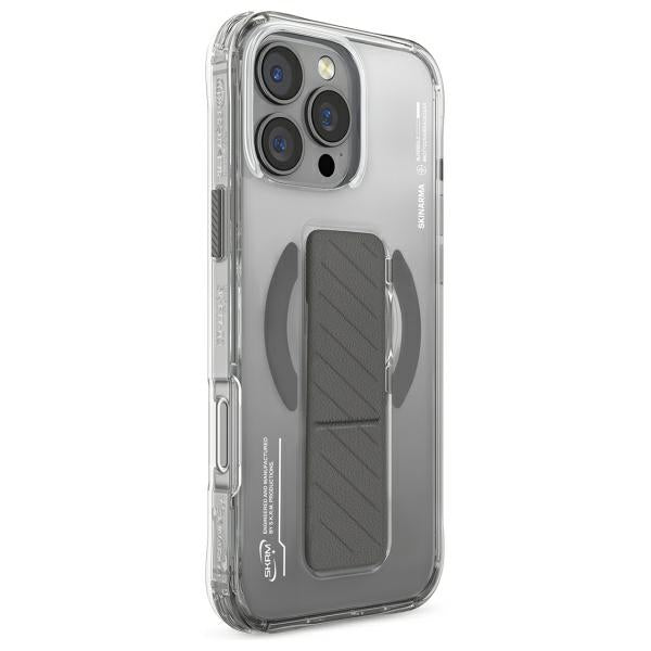 Калъф Skinarma Axon Magnetic Charging + Grip Stand за iPhone 16 Pro 6.3", титаниев