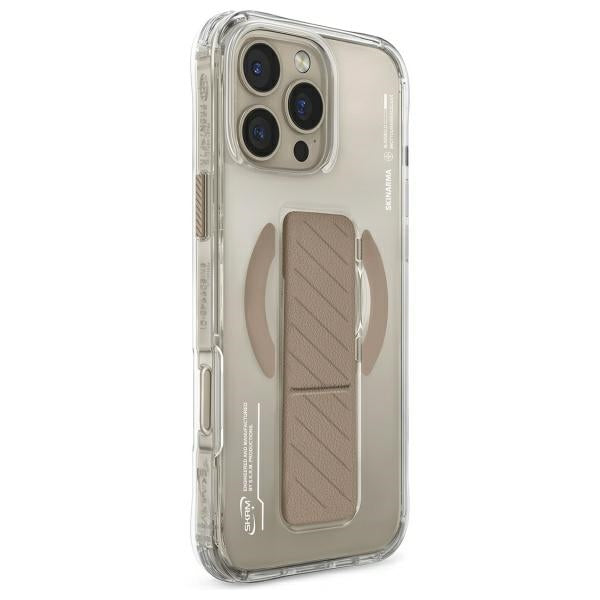 Калъф Skinarma Axon с магнитно зареждане и поставка за iPhone 16 Pro Max 6.9", шампанжа