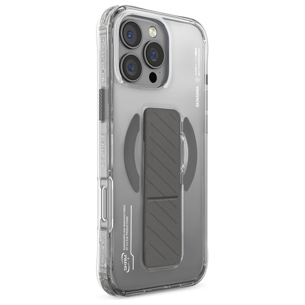 Калъф Skinarma Axon Magnetic Charging + Grip Stand за iPhone 16 Pro Max 6.9", титаниев