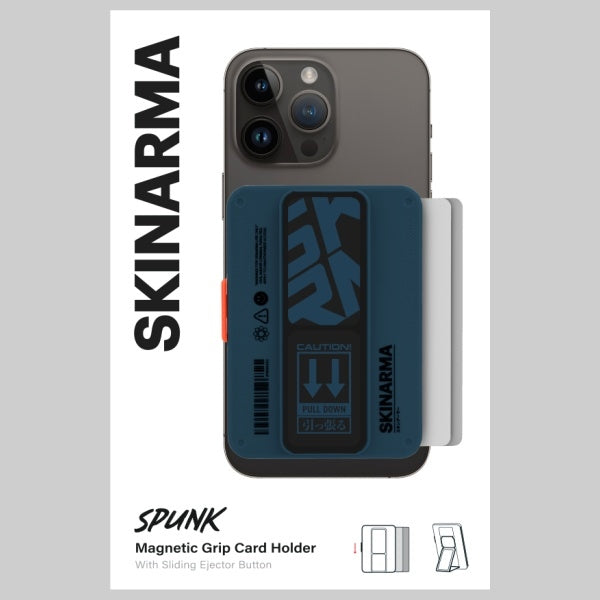 Притежател Skinarma Mirage Spunk Wallet с магнитен хват и поставка, син
