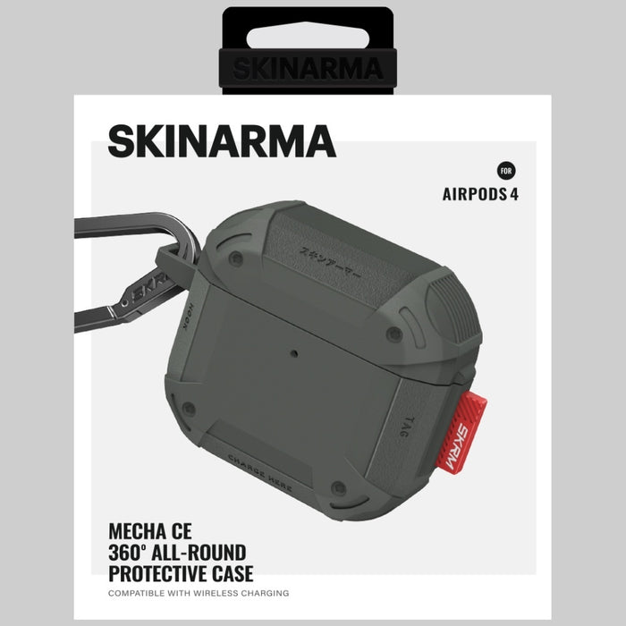 Калъф Skinarma Mecha CE за AirPods 4, маслинено зелен