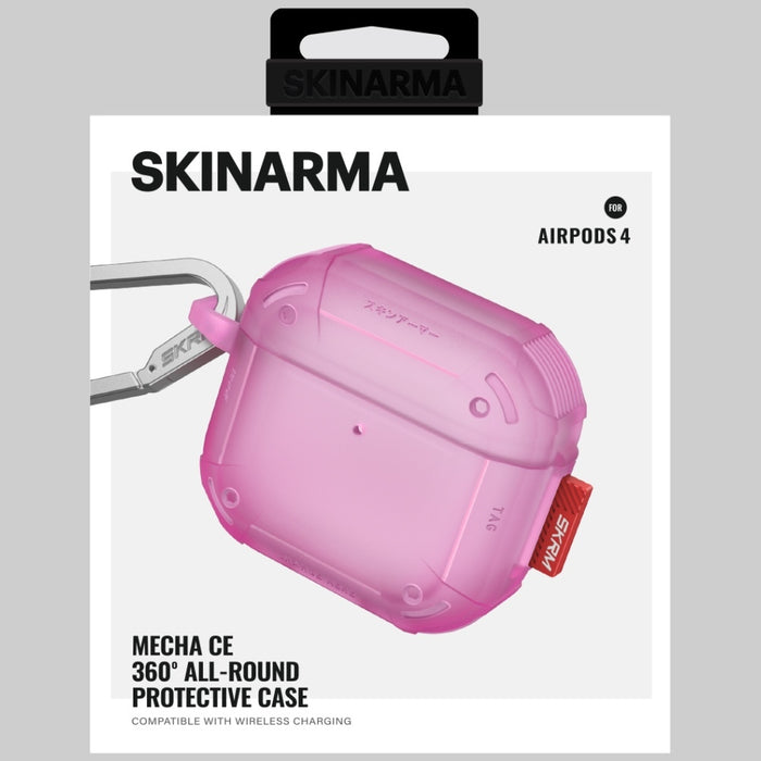Калъф Skinarma Mecha CE за AirPods 4, фуксия