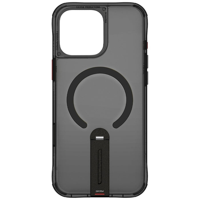 Калъф Skinarma Helix за iPhone 16 Pro, черен, с магнитно зареждане и 360° въртящ се щипец