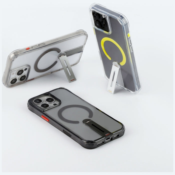 Калъф Skinarma Helix за iPhone 16 Pro, черен, с магнитно зареждане и 360° въртящ се щипец