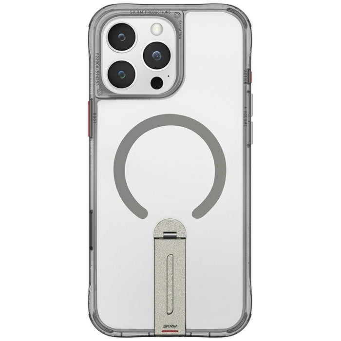 Калъф Skinarma Helix с магнитно зареждане и въртяща се стойка 360° за iPhone 16 Pro Max, титаниум