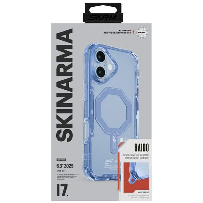 Калъф Skinarma Saido Magnetic Charging за iPhone 17, син