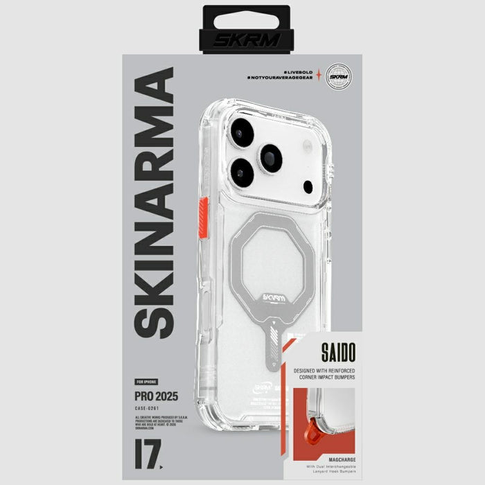 Калъф Skinarma Saido Magnetic Charging за iPhone 17 Pro, прозрачен