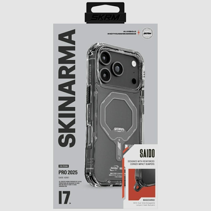 Калъф Skinarma Saido Magnetic Charging за iPhone 17 Pro, графитен