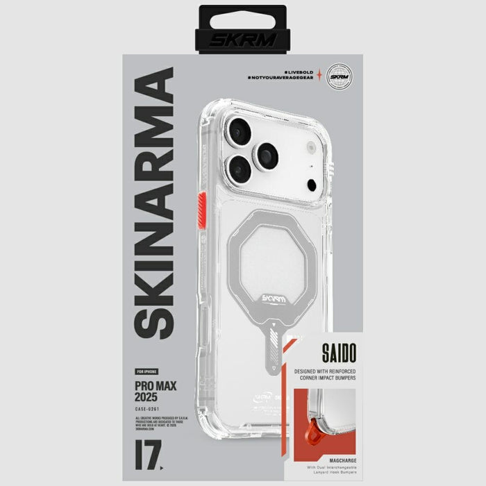 Калъф Skinarma Saido за iPhone 17 Pro Max, прозрачен, с магнитно зареждане