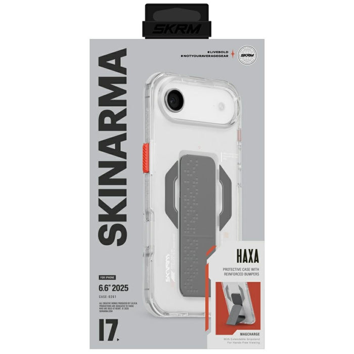 Калъф Skinarma Haxa за iPhone Air, прозрачен с магнитно зареждане и поставка за захват