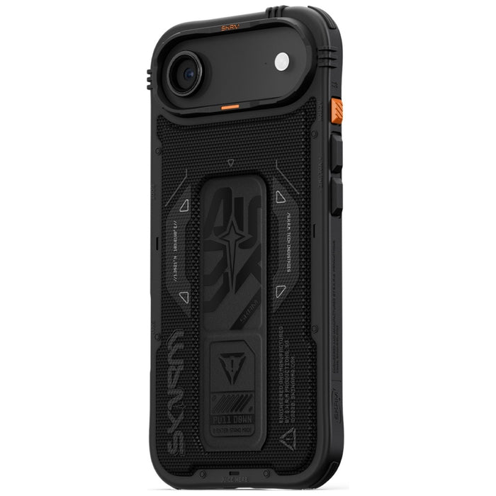 Калъф Skinarma Phantom за iPhone Air, черен, с магнитно зареждане и поставка за хват
