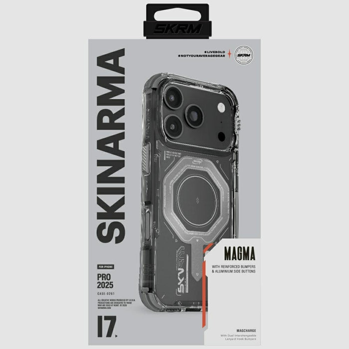 Калъф Skinarma Magma Magnetic Charging за iPhone 17 Pro, графитен