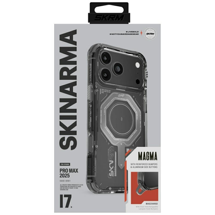 Калъф Skinarma Magma Magnetic Charging за iPhone 17 Pro Max, графитен