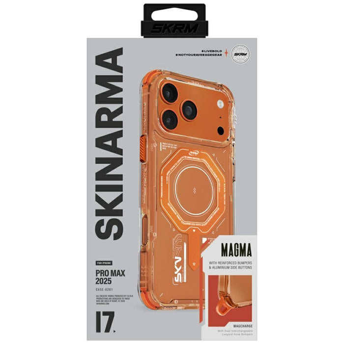 Магнитен калъф Skinarma Magma за iPhone 17 Pro Max, оранжев