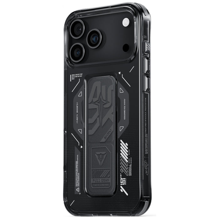 Калъф Skinarma Helio с Magnetic Charging + Grip Stand за iPhone 17 Pro Max, графитен