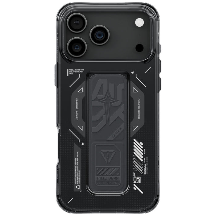 Калъф Skinarma Helio с Magnetic Charging + Grip Stand за iPhone 17 Pro Max, графитен