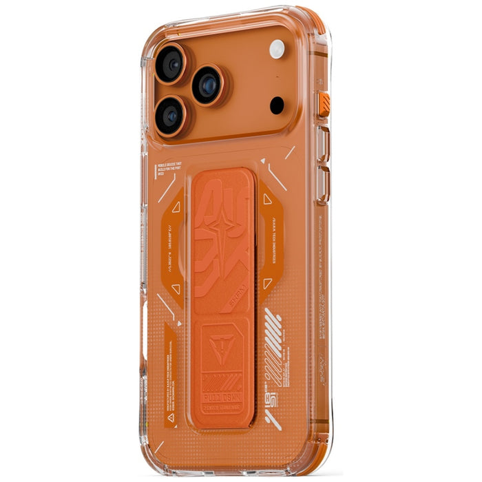 Калъф Skinarma Helio за iPhone 17 Pro Max, магнитно зареждане + поставка за хват, оранжев
