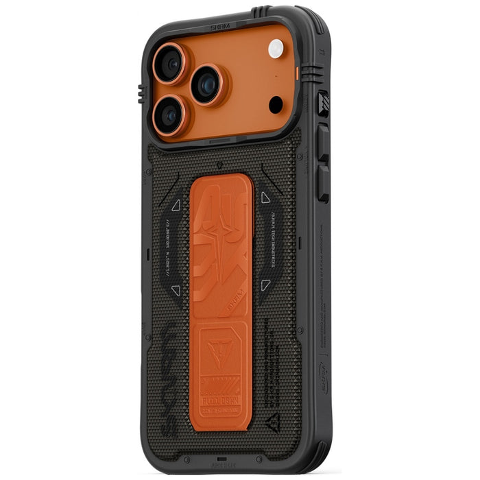 Калъф Skinarma Phantom Magnetic Charging + Grip Stand за iPhone 17 Pro Max, маслинозелен