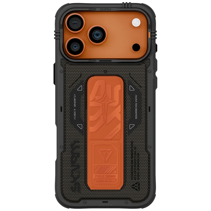 Калъф Skinarma Phantom Magnetic Charging + Grip Stand за iPhone 17 Pro Max, маслинозелен