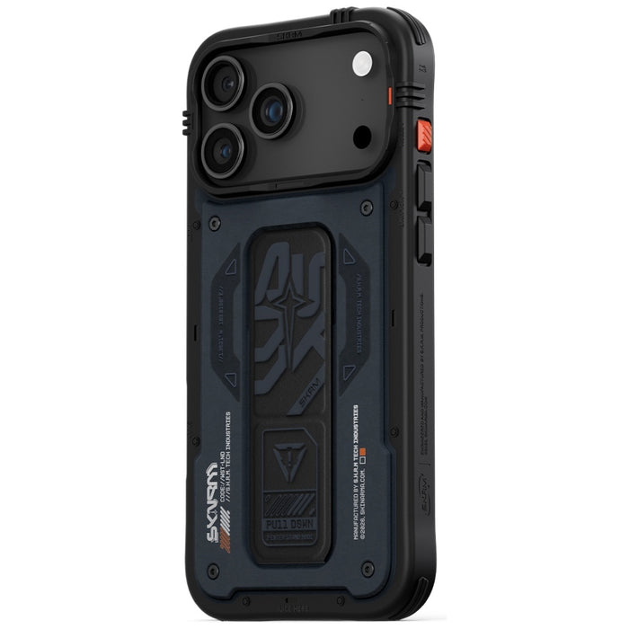 Калъф Skinarma Aegis за iPhone 17 Pro Max, Magnetic Charging + Grip Stand, тъмносин