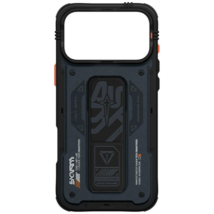 Калъф Skinarma Aegis за iPhone 17 Pro Max, Magnetic Charging + Grip Stand, тъмносин