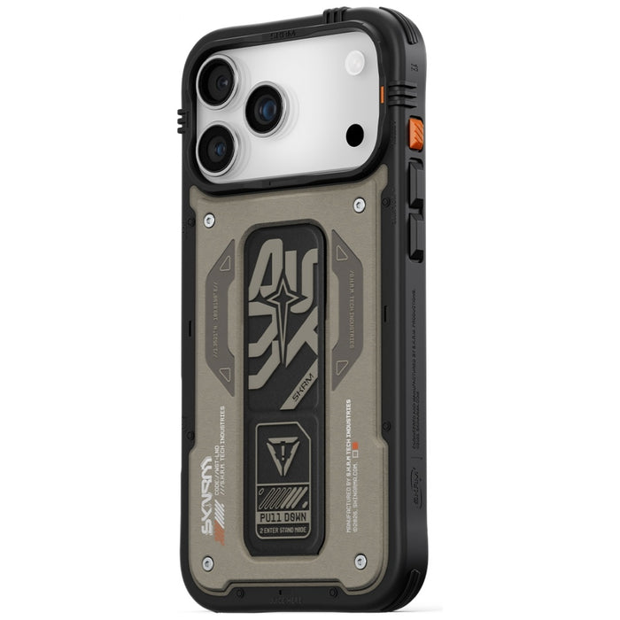 Калъф Skinarma Aegis за iPhone 17 Pro Max с магнитно зареждане + стойка, сив