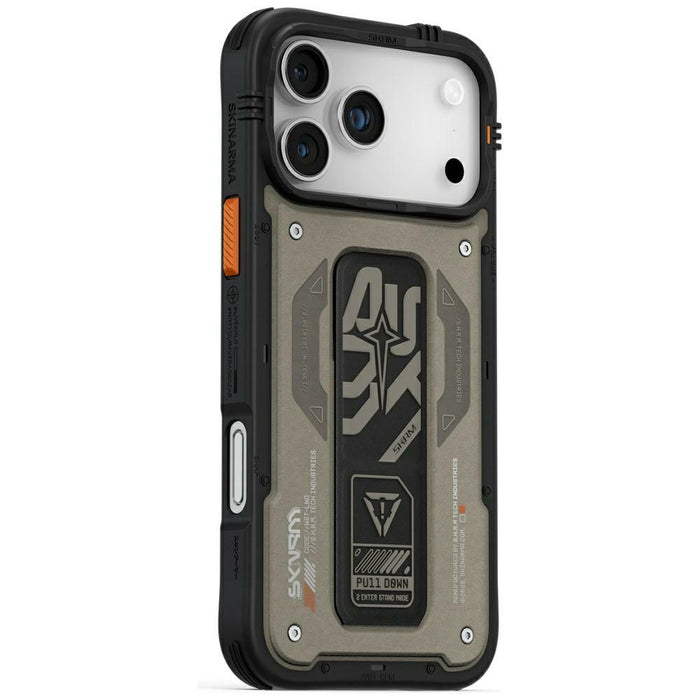 Калъф Skinarma Aegis за iPhone 17 Pro Max с магнитно зареждане + стойка, сив