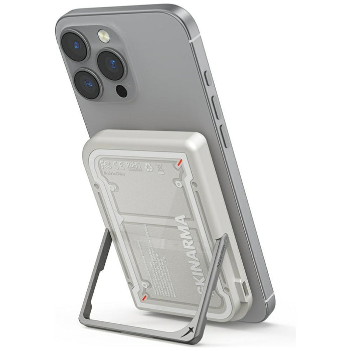 Powerbank Skinarma Nexus Mecha Magnetic Kick-Stand 20W PD MagSafe, светлосив