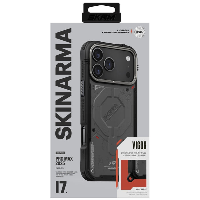 Калъф Skinarma Vigor MagSafe за iPhone 17 Pro Max, графитен
