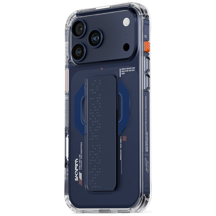 Калъф Skinarma Haxa за iPhone 17 Pro Max с магнитно зареждане и подставка, син